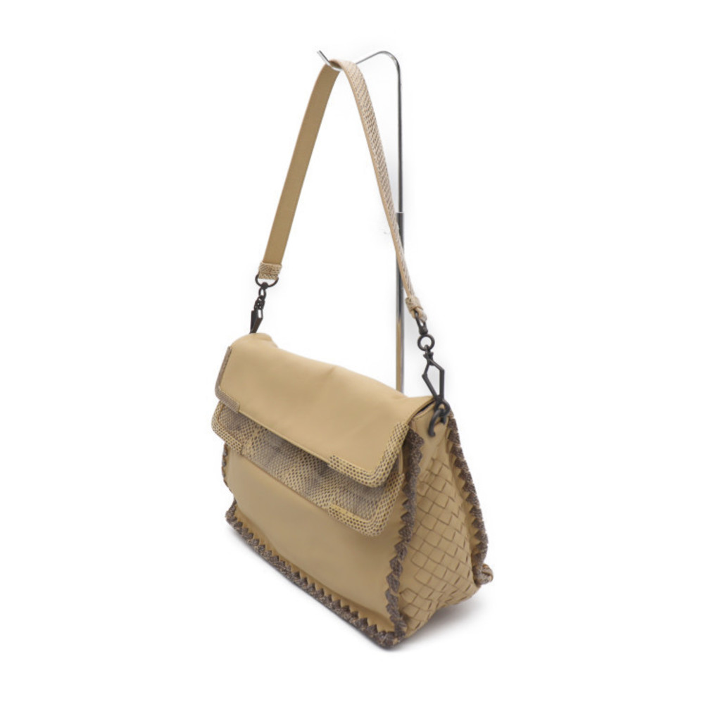 Bottega Veneta Python Shoulder Tan Intrecciato Ba… - image 1